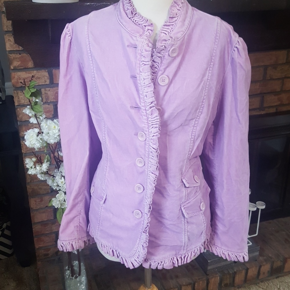 Corduroy lavender military jacket